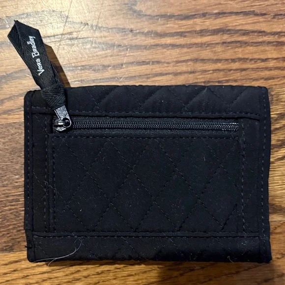 Vera Bradley Quilted Black Snap Wallet with Roses - Picture 7 of 9